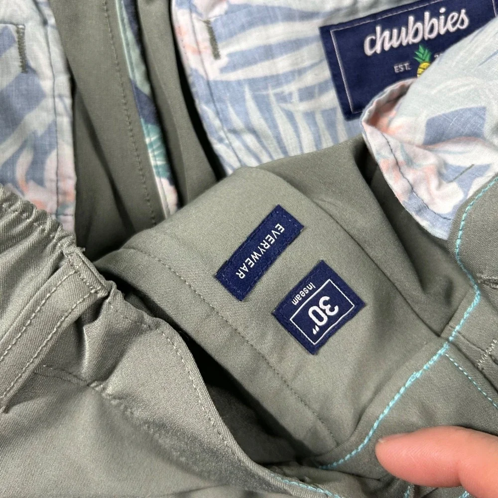Chubbies Pants Mens XL 34x30 Everywear Performance Chino Golf Sage Green Elastic